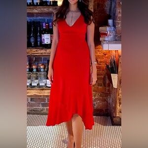 Tobi Vibrant Red High Low Dress